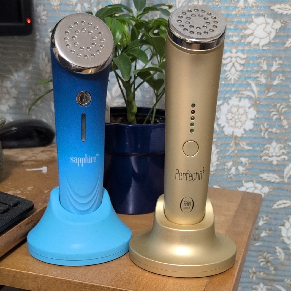 Gold and Blue Facial Devices